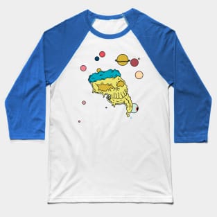 Planet Pizza Face Baseball T-Shirt